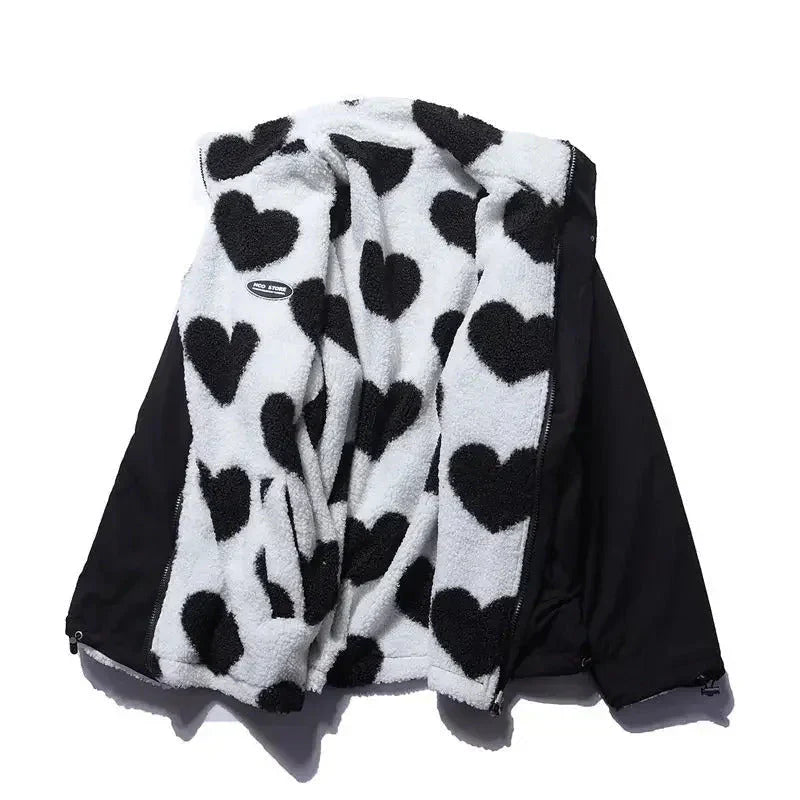 Chaqueta suave reversible con corazón Silamoda
